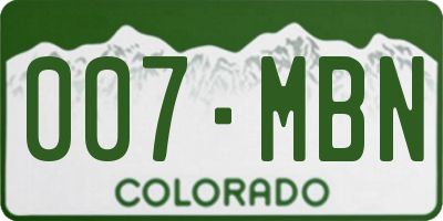 CO license plate 007MBN