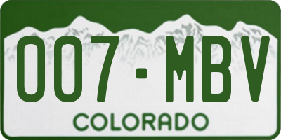 CO license plate 007MBV