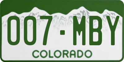 CO license plate 007MBY