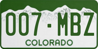 CO license plate 007MBZ