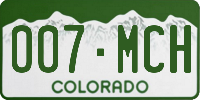 CO license plate 007MCH