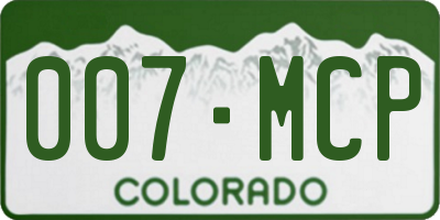 CO license plate 007MCP
