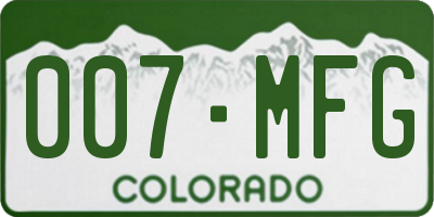 CO license plate 007MFG