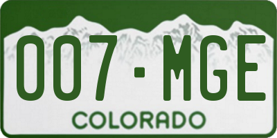 CO license plate 007MGE