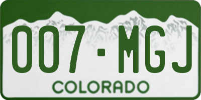 CO license plate 007MGJ