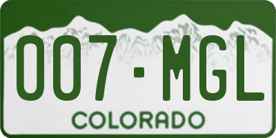 CO license plate 007MGL