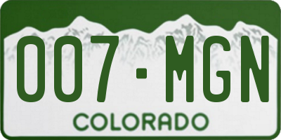 CO license plate 007MGN