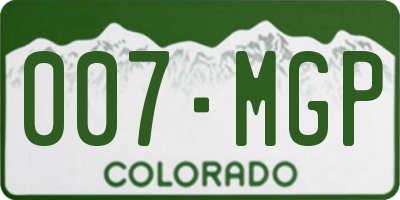 CO license plate 007MGP