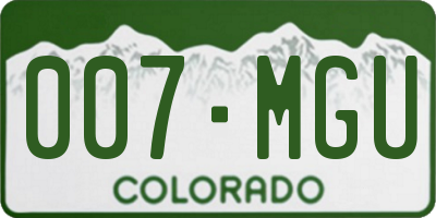 CO license plate 007MGU