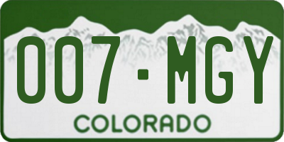 CO license plate 007MGY