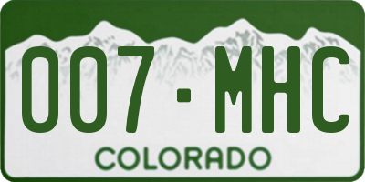 CO license plate 007MHC