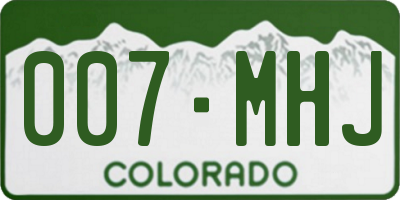 CO license plate 007MHJ