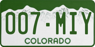CO license plate 007MIY