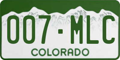 CO license plate 007MLC