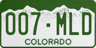 CO license plate 007MLD