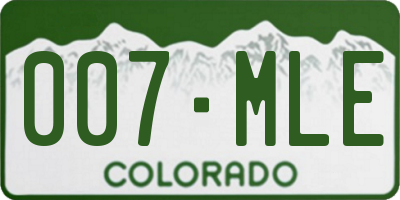CO license plate 007MLE