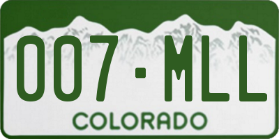 CO license plate 007MLL