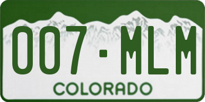 CO license plate 007MLM