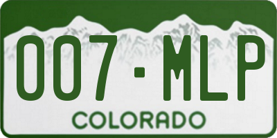 CO license plate 007MLP