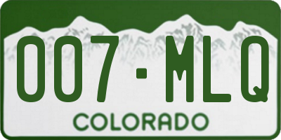 CO license plate 007MLQ