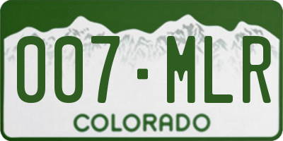 CO license plate 007MLR