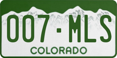 CO license plate 007MLS