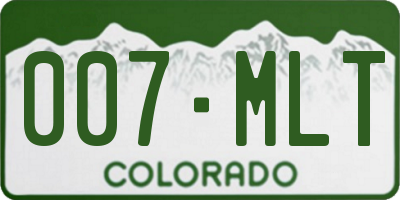 CO license plate 007MLT