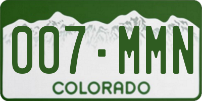 CO license plate 007MMN