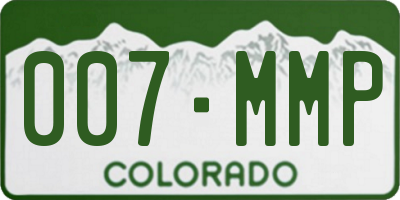 CO license plate 007MMP