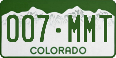 CO license plate 007MMT