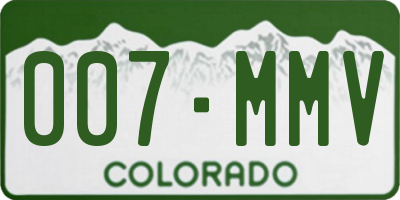 CO license plate 007MMV