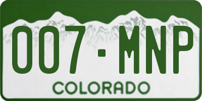 CO license plate 007MNP