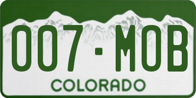 CO license plate 007MOB