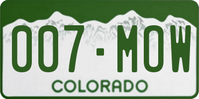 CO license plate 007MOW