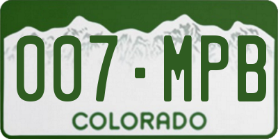 CO license plate 007MPB