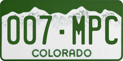 CO license plate 007MPC