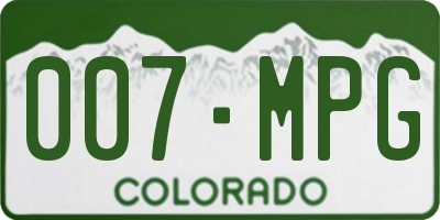 CO license plate 007MPG