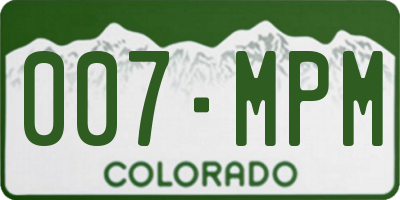 CO license plate 007MPM