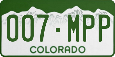 CO license plate 007MPP