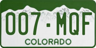 CO license plate 007MQF