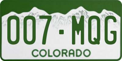 CO license plate 007MQG