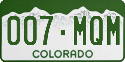 CO license plate 007MQM