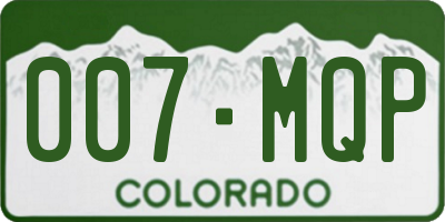 CO license plate 007MQP