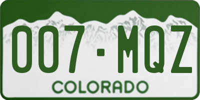 CO license plate 007MQZ