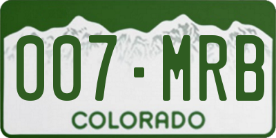 CO license plate 007MRB