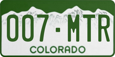 CO license plate 007MTR