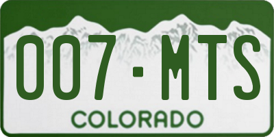 CO license plate 007MTS