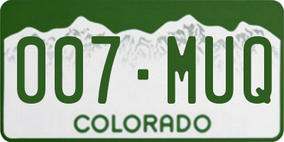 CO license plate 007MUQ
