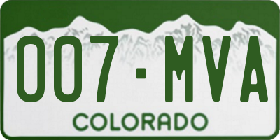 CO license plate 007MVA