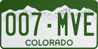 CO license plate 007MVE